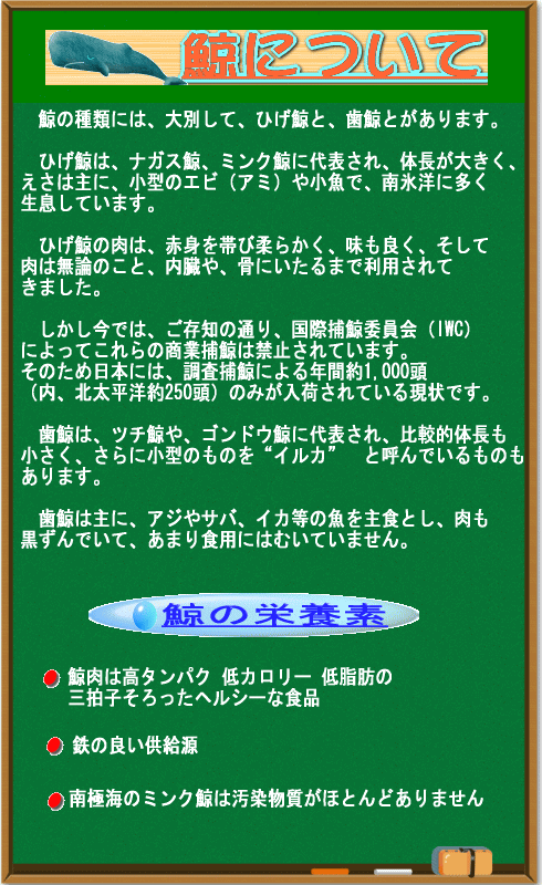鯨について一から説明しております。・・鯨の種類-調査捕鯨-IWC-日本以外の捕鯨-日本近海の捕鯨などなど